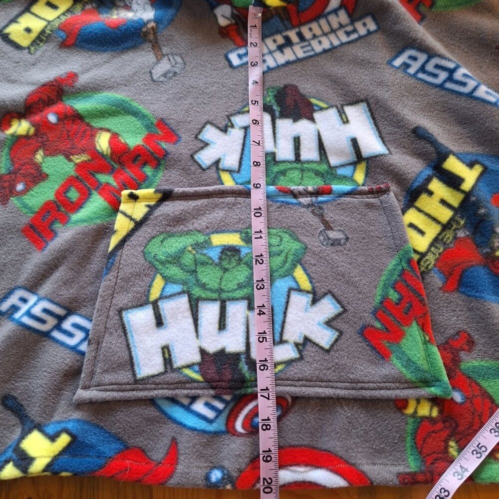 Handmade Avengers Fleece Poncho M Medium Cape With Hood & Pocket Hulk Iron Man - Picture 5 of 16